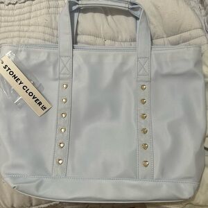 Stoney Clover Lane embellished baby blue nylon mini tote bag.